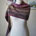 RĘCZNIE NA DRUTACH - Szlachetna, puchata oryginalna chusta/szal z wełenką, jedwabiem i moherem