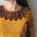 Brązowy kołnierzyk szydełkowy w stylu vintage - elegancki collar