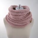 komplet - czapka i komin pudrowy róż