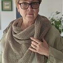 Lniana chusta na prezent - ręcznie dziergana na drutach