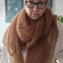 Chusta Mgła - duża chusta z moheru i jedwabiu na drutach