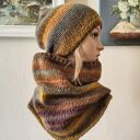 RĘCZNIE NA DRUTACH - Jesienna jabłoń - miły, oryginalny komplet ze wełną. Projekt autorski