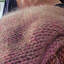 Ręcznie robiona chusta Print na drutach (ok. 180 cm) - miękka, lekka i puszysta