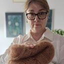 Chusta Mgła - duża chusta z moheru i jedwabiu na drutach