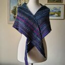 RĘCZNIE NA DRUTACH - Wieczór w parku - oryginalna, szlachetna, wyjątkowa chusta z japońską Noro