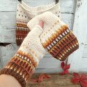 Wełniany komplet komin i mitenki - Kolory Jesieni