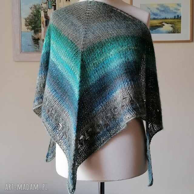 RĘCZNIE NA DRUTACH - Arctic - miła, szlachetna, ciepła chusta z japońską Noro