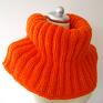 pomarańczowy komplet - czapka i komin - Ręczne wykonanie zima