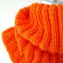 pomarańczowy komplet - czapka i komin - Ręczne wykonanie