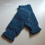 The Wool Art mitenki w kolorze jeans dodatki niebieskie rękawiczki