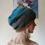 ręcznie wykonana czapka na drutach - miła, ciepła z zimowa