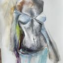 Kobieta - ręcznie robiony szkic 100x70 cm Louka