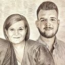 Portret rodzinny w sepii - pamiątka z autorskiego rysunku (A2, 3 osoby)