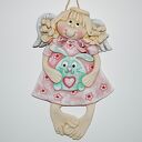 Zając na zająca - aniołek z masy solnej, prezent, dekoracja