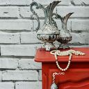 Ręcznie malowana szafka nocna shabby chic - Scandinavian Pink z ludwikowskimi dekorami