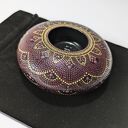 Świecznik Tealight Mandala - ręcznie robiony dotting w kolorach bordo, róż i złoto