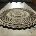 Okrągły dywan ze sznurka bawełnianego 140 cm - szydełkowy handmade