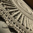 Okrągły dywan ze sznurka bawełnianego 140 cm - szydełkowy handmade