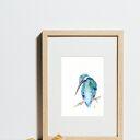 Oryginalna akwarela. Zimorodek