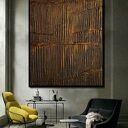 Duży obraz strukturalny metaliczny 10x150 cm na antresolę - złoty model 100326 