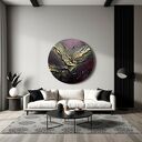 Nietypowy okrągły obraz grubo rzeźbiony fi 80 cm
