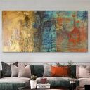 Obraz strukturalna abstrakcja "kontrast i złoto" duży 100x200cm