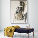 Lady 100x70 - czarno-biała grafika kobieca do salonu i sypialni