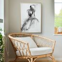 Szkic Kobiety - 50x70, czarno-biała grafika do sypialni