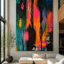 Duży obraz abstrakcja strukturalna 100x150 cm - gotowy do zawieszenia