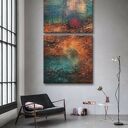 Obrazy do salonu wielkoformatowe 2 szt 100x100 cm - autorski zestaw strukturalny