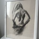 Lady - obraz kobiety rysowany węglem 34 x 44 cm