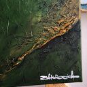 Efektowny duży obraz strukturalny abstrakcyjny płaskorzeźba 80x160 cm