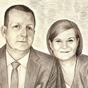 Portret rodzinny w sepii - pamiątka z autorskiego rysunku (A2, 3 osoby)