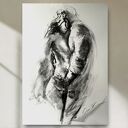 Tylko z Tobą - rysunek węglem 100x70 cm
