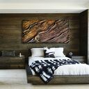 Efektowny duży obraz strukturalny abstrakcyjny płaskorzeźba 80x160cm