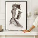 Lovers - plakat 30x42 z czarno-białym szkicem (inkografia Louka)