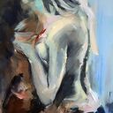 Obraz „Shezade” 130x60 - pastelowi kochankowie z motywem mężczyzna i kobieta