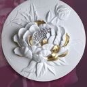 Nowoczesny Strukturalny Obraz do Salonu Płaskorzeźba Piwonia