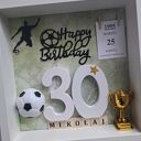 Ramka z okazji urodzin 18, 20, 30, 40 i 50 - mężczyzna, piłka nożna