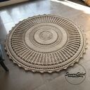 Okrągły dywan ze sznurka bawełnianego 140 cm - szydełkowy handmade