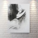 Czarno-biały rysunek kobiety Black&White 60x45 w technice Giclee
