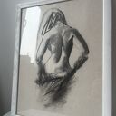 Lady - obraz kobiety rysowany węglem 34 x 44 cm