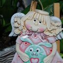 Zając na zająca - aniołek z masy solnej, prezent, dekoracja