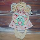 Zając na zająca - aniołek z masy solnej, prezent, dekoracja