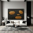 FUTURE DESIGN obraz nowatorski z mocna strukturą czarno złoty 80x120cm