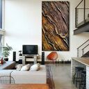 Efektowny duży obraz strukturalny abstrakcyjny płaskorzeźba 80x160cm