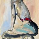 Lady - duży obraz kobiety 100x70 cm Louka