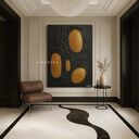 FUTURE DESIGN obraz nowatorski z mocna strukturą czarno złoty 80x120cm