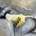 Yellow - 100x70: duży obraz kobiety do salonu i sypialni (inkografia na papierze archiwalnym)