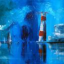 Latarnia morska The Needles - giclee na płótnie Canvas 50x35 cm